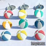 Набор брадсов Eyelet Outlet - Beach Ball Brads, 12 штук - ScrapUA.com