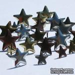 Набор брадсов Eyelet Outlet - Anodized Star Brads - Звезды металлик, 30 штук - ScrapUA.com