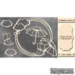 Набор чипбордов Круглая рамка с зонтиками #473 color_Milk, ТМ Фабрика Декору - ScrapUA.com