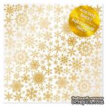 Ацетатний аркуш з золотим візерунком Golden Snowflakes, 30,5см х 30,5см, ТМ Фабрика Декору - ScrapUA.com