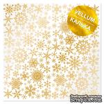 Аркуш кальки (веллум) з золотим візерунком Golden Snowflakes 30,5х30,5 см, ТМ Фабрика Декору - ScrapUA.com