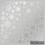 Лист односторонней бумаги с фольгированием Silver Snowflakes Gray, ТМ Fabrika Decoru - ScrapUA.com