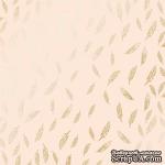 Лист односторонней бумаги с фольгированием Golden Feather Beige, ТМ Фабрика Декора - ScrapUA.com