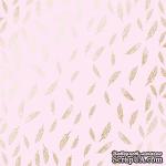 Лист односторонней бумаги с фольгированием Golden Feather Light pink, ТМ Фабрика Декора - ScrapUA.com