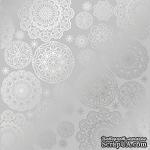 Аркуш одностороннього паперу зі срібним тисненням, дизайн Silver Napkins Gray, 30,5см х 30,5см, ТМ Фабрика Декору - ScrapUA.com