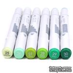 Набор алкогольных маркеров от First Edition - Twin Markers - Greens, зеленые, 6 шт. - ScrapUA.com