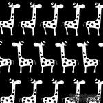 Ткань 100% хлопок - Жирафики белые на черном, 45х65 см - ScrapUA.com