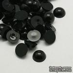 Полусферы на плоской основе Black, 14x6.5мм, цвет черный, 10 шт. - ScrapUA.com