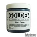 Грунт акриловый от Golden - Gesso - Black 8oz, цвет черный, 240мл - ScrapUA.com