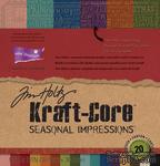 Набор кардстока с внутренним слоем Core&#039;Dinations - Tim Holtz - Kraft-Core - Seasonal Impressions, 30х30 см - ScrapUA.com