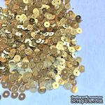 Пайетки круглые плоские 4 мм, золотые, 6 г - ScrapUA.com
