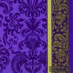 Салфетка для декупажа &quot;Королевский узор&quot;, цвет фона: фиолетовый, размер: 33х33 см - ScrapUA.com