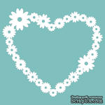 Чипборд от Вензелик - Сердце с цветочками, размер: 65*74 мм - ScrapUA.com