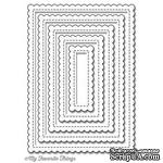 Лезвие My Favorite Things - Die-namics Stitched Mini Scallop Rectangle STAX - ScrapUA.com