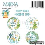 Набор фишек от Mona Design - Новый год, 4 шт - ScrapUA.com