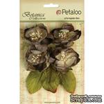 Набор объемных цветов Petaloo - Botanica Blooms x4 - Charcoal Gray - ScrapUA.com