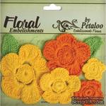 Набор вязаных цветов Petaloo - Crocheted Flowers Collection Yellows / Oranges - ScrapUA.com