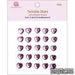 Половинки кристаллов на клеевой основе Queen &amp; Co - Twinkle Self-Adhesive Embellishments Hearts/Pink - ScrapUA.com