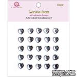 Половинки кристаллов на клеевой основе Queen &amp; Co - Twinkle Self-Adhesive Embellishments Hearts/Clear - ScrapUA.com