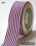 Лента от May Arts - Grosgrain Ivory Striped Ribbon, PURPLE/IVORY, 3,8 см, 90 см - ScrapUA.com