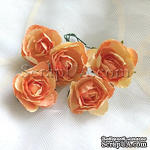 Розочка, цвет оранжевый, 28 мм, 1 штука - ScrapUA.com