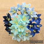 Набор лилий, микс цветов (голубые оттенки), 30мм, 50 шт. - ScrapUA.com