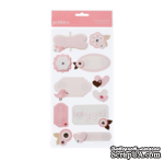 Наклейки от American Crafts - Pebbles Stickers - New Addition Girl - Dimensional Phrases &amp; Icons - ScrapUA.com