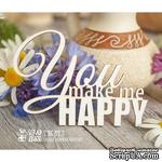 Чипборд ScrapBox - надпись You make me happy Hi-171 - ScrapUA.com