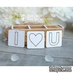 Чипборд ScrapBox - надпись І Love U квадратиками Hi-217 - ScrapUA.com