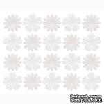 Набор цветов из шелковичной бумаги, 2 вида 20 шт., белые - ScrapUA.com