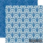 Лист скрапбумаги от Echo Park - Sapphire Damask, 30х30 см - ScrapUA.com