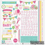 Наклейки от Paper House - Hello Baby Cardstock Stickers - Pink Girl, 30x30 см - ScrapUA.com