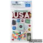 Наклейки от Paper House - 3D Stickers - Discover USA, 11,4x17,7 см, 13 шт - ScrapUA.com