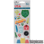 Наклейки от Paper House - Discover USA Puffy Stickers, 7,6x16,5 см, 16 шт - ScrapUA.com