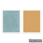 Папки для тиснения от Sizzix  - Texture Fades Embossing Folders 2PK - Bubble &amp; Honeycomb Set, 2 шт. - ScrapUA.com