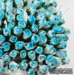 Буточники розы, цвет голубой с белым, диаметр - 4мм, 10 шт. - ScrapUA.com