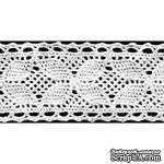 Кружево вязаное, цвет белый, ширина 35 мм, длина 90 см - ScrapUA.com