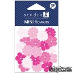Набор бумажных цветов Studio G - Pink, цвет розовый, 20 штук - ScrapUA.com
