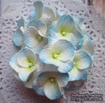 Гортензии из фоамирана,  диаметр 35 мм, цвет белый с голубым, 5 шт. - ScrapUA.com