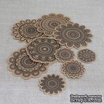 Набор высечек от Maya Road -  Kraft Collection - Doilies - Black, 10 шт. - ScrapUA.com