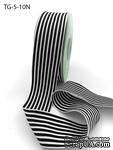 Лента 1.5 Inch Grosgrain MultiColor Striped Ribbon with Woven Edge, цвет белый/черный, ширина 38мм, длина 90 см - ScrapUA.com